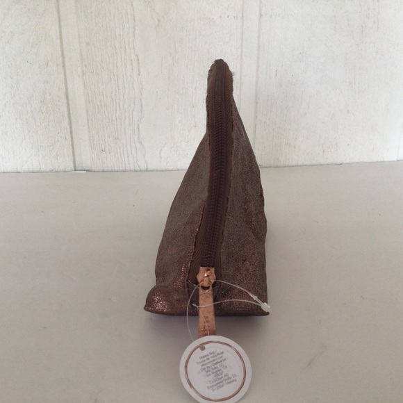 STILA BROWN GLITTER DOME MAKEUP COSMETIC BAG NWT - Picture 4 of 12